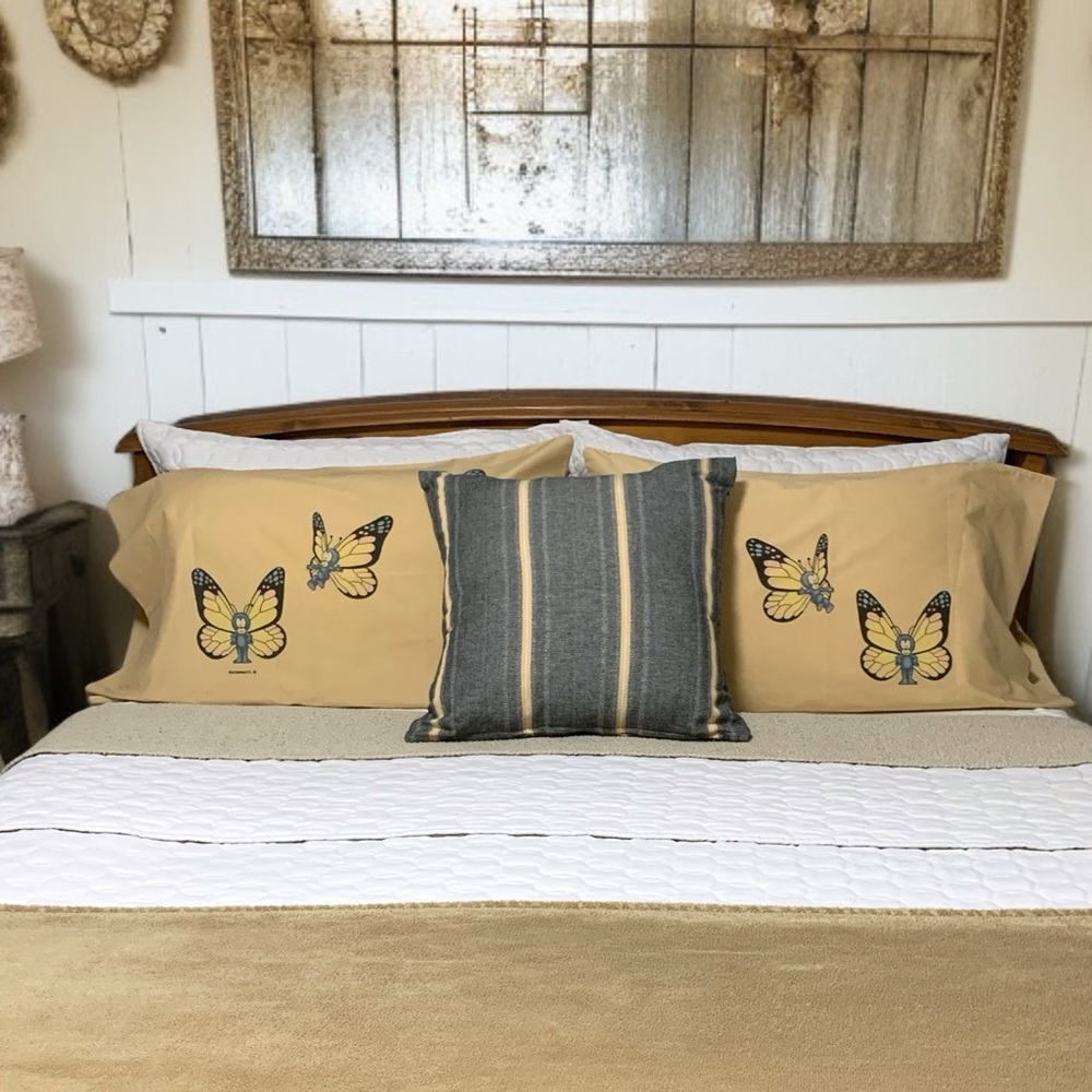 Rare Vintage Stewart Moskowitz 1978 Butterfly Pillow Cases